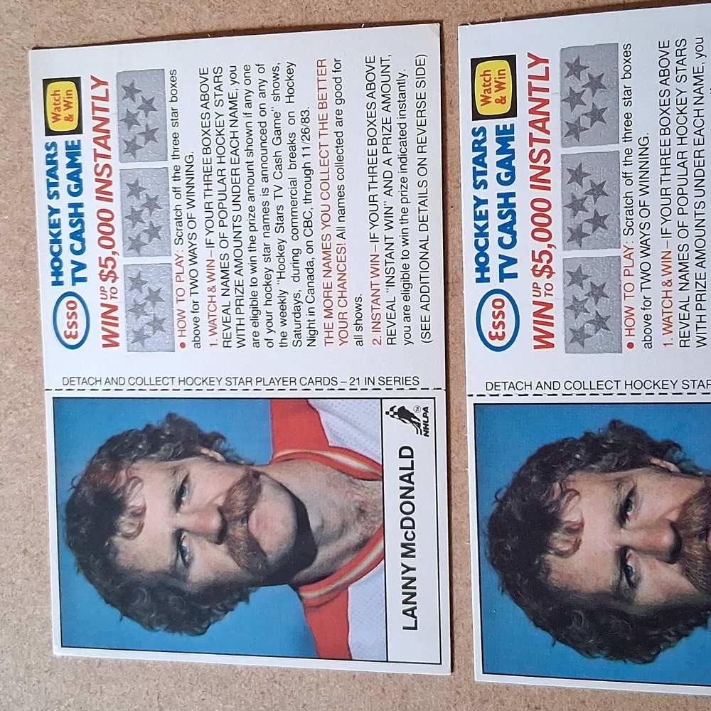 Lanny McDonald Vintage Esso Hockey Star Cards